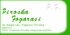 piroska fogarasi business card